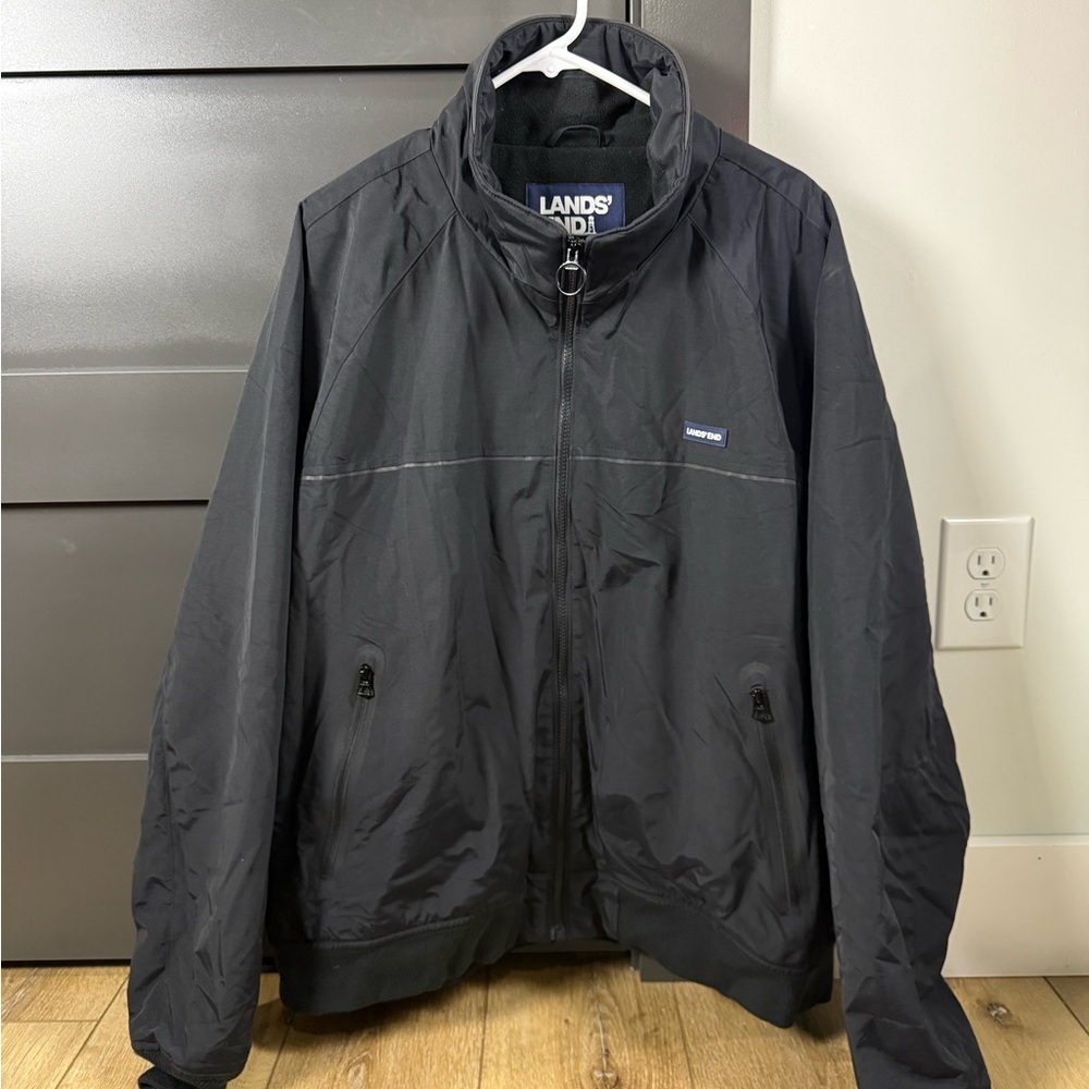 Lands' End Men's Classic Black Squall Jacket 2XL NWOT
